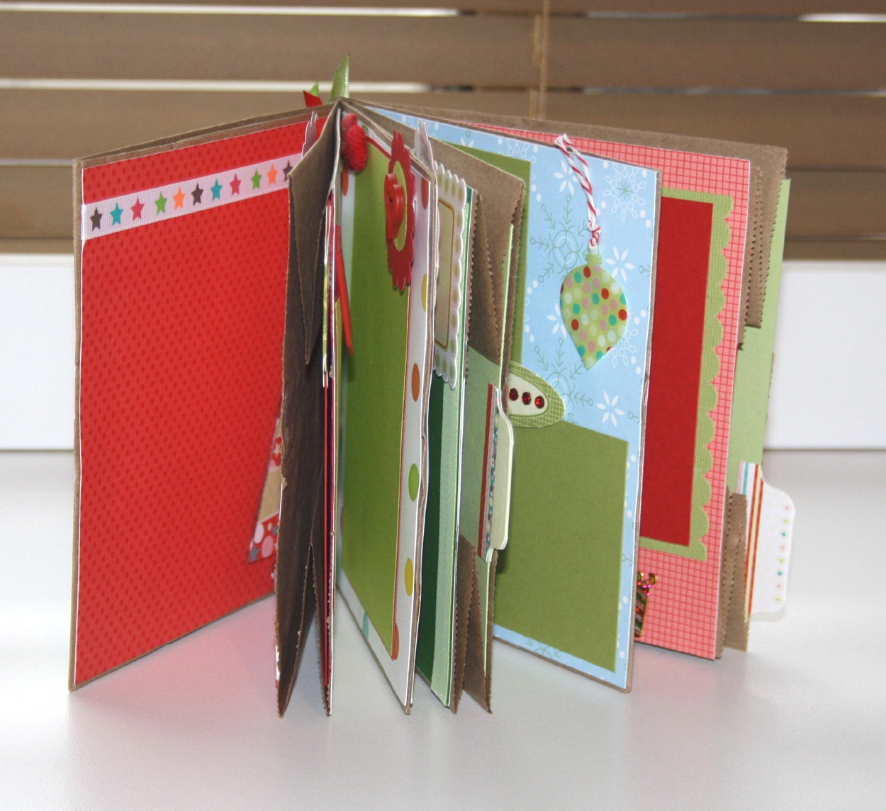 RESERVED FOR NATALIE Paper Bag Album "My First Christmas" premade photo pages