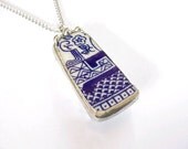 Broken china jewelry shard pendant necklace vintage blue willow made from a broken plate