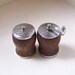 vintage salt shaker and pepper mill - wood and metal