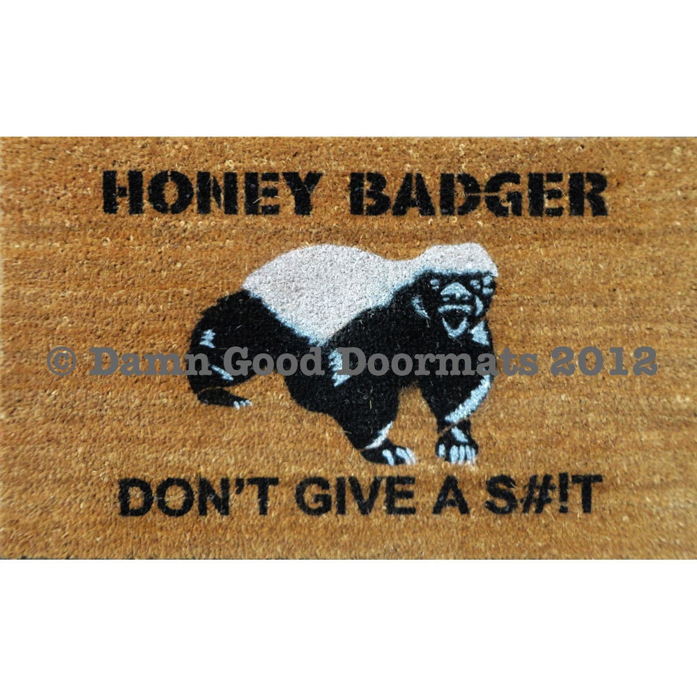 Honey Badger Don't Give a S--t- Door mat funny novelty outdoor houseware