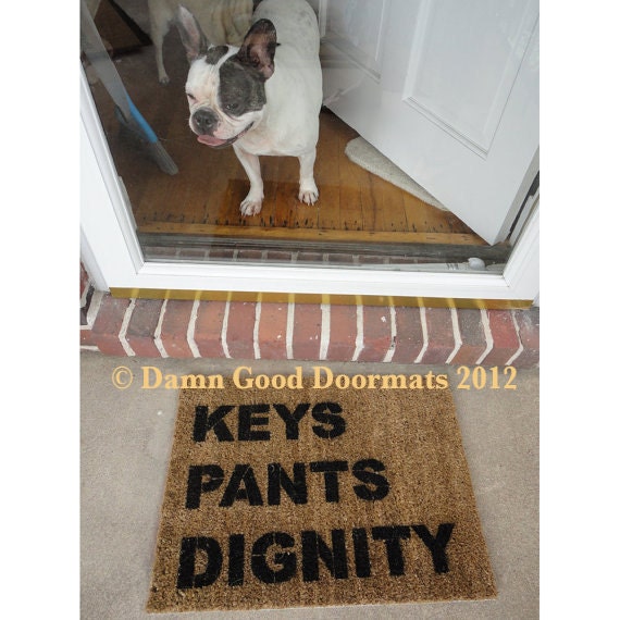 door mat KEYS PANTS DIGNITY funny novelty doormat entrance rug