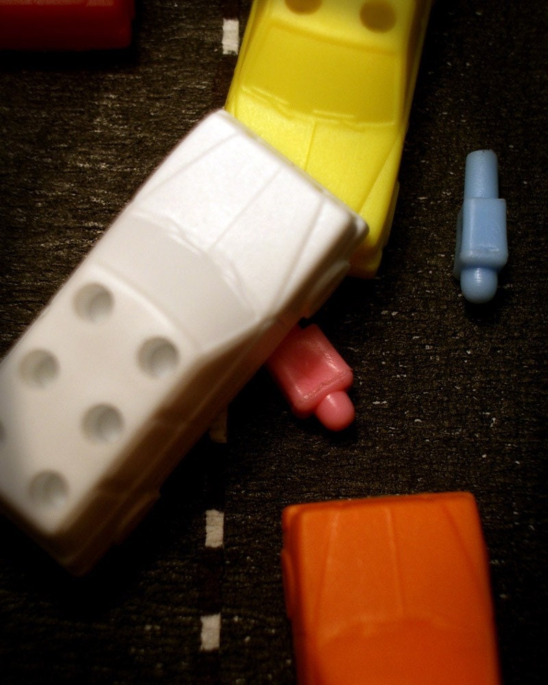 car accident Life, image 27  8 X 10 art print game of life retro board game dark humor