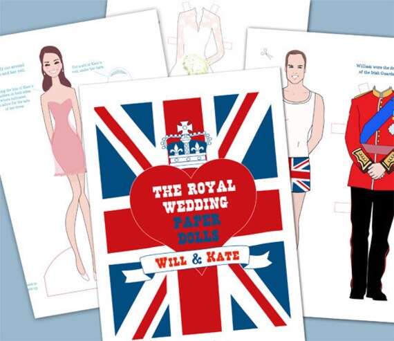 Kate and Wills Royal Wedding paper dolls printable Il_570xn