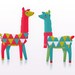 Lovely Llamas paper ornament or greetings card PDF kit