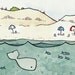Beach Umbrellas and Whale Print 8x10