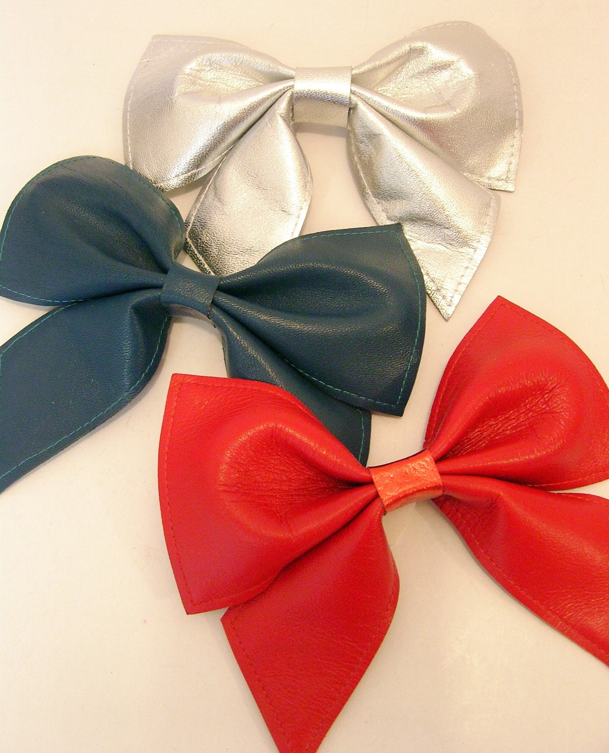 Custom made Leather Bow Brooch