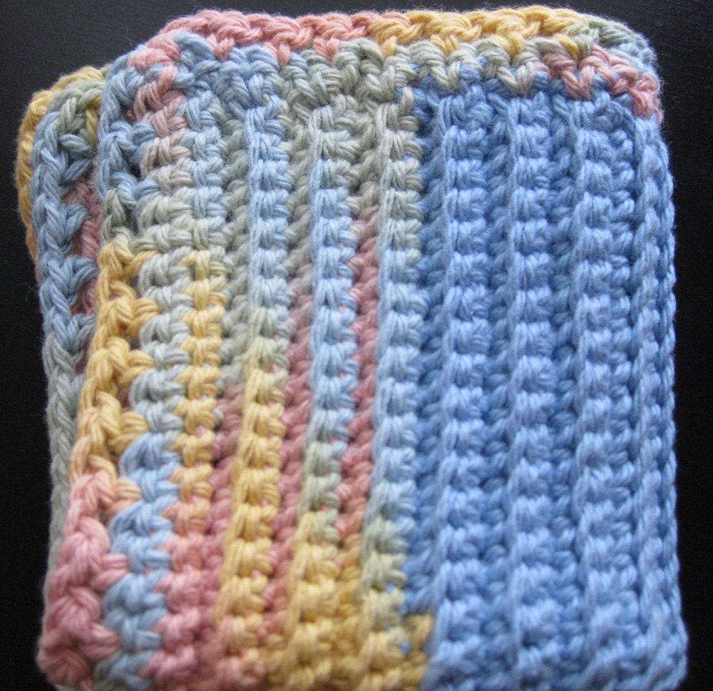 Blue Rainbow Washcloth/Dishcloth - Large