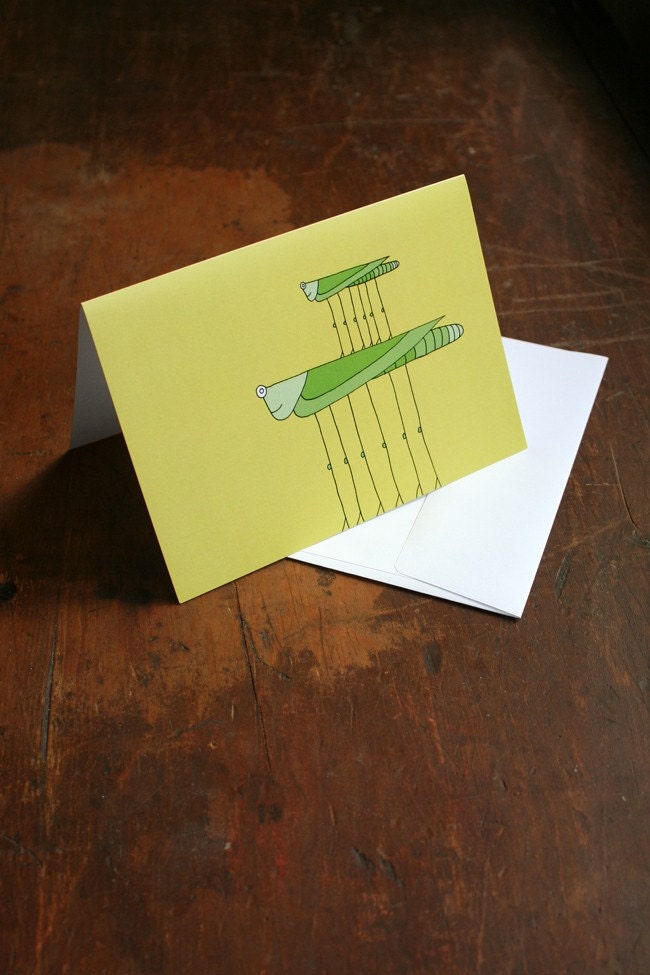 Individual Blank Greeting Card 5x7 (Grasshopper Stack)