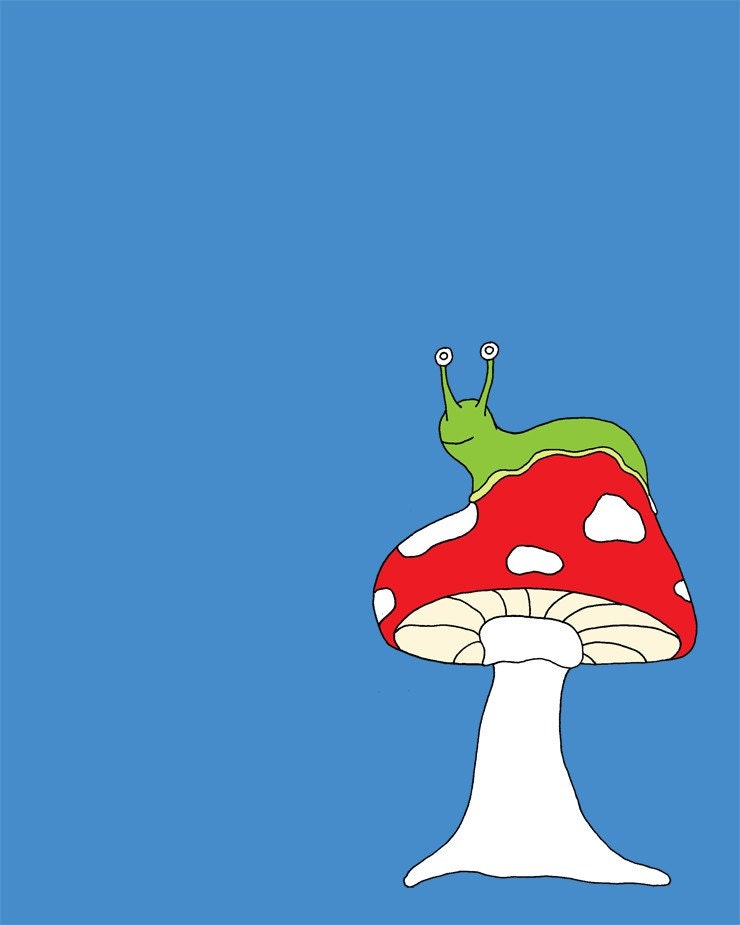 Mushroom Slug (8x10 Fine Art Print) any color possible