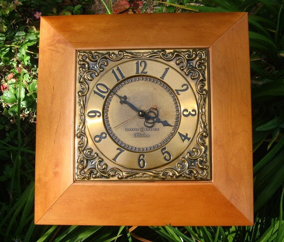 Ornate Wall Clock GE Telechron electric with wood by AmiableLeaf