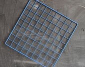 Vintage 80s Blue Painted Metal Grid for Display or Decoration