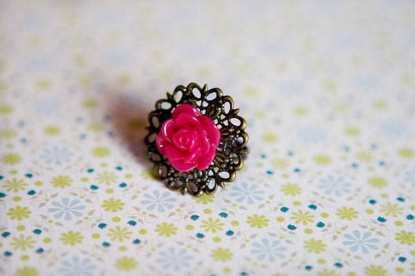 Pink rose ring