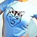 Retro Cartoon Cat Tiger Pinup t-shirt baby pink sassy kitty cheeky wink