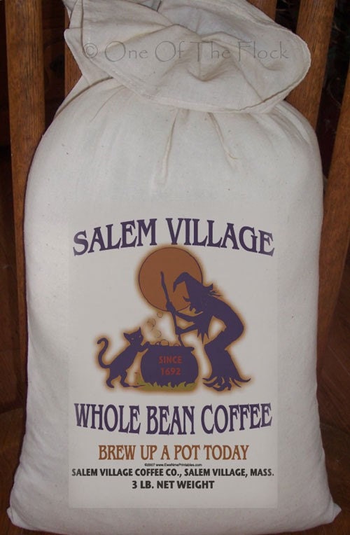 Primitive Feed Sack  Salem Village Whole Bean Coffee