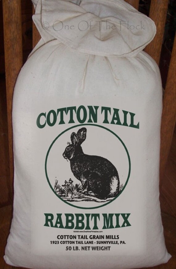 Primitive Feed Sack Cotton Tail Rabbit Mix by HomeSeweetHome