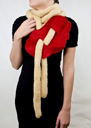 Noodle Scarf with Felted Sauce, Limited Edition