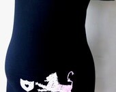 Summer BOGO Sale, Lion With Heart Family Crest Silhouette, Women's Black Cotton Maternity T-Shirt