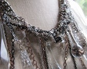 Mixed Metal And Glass Statement Necklace