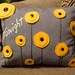 TONIGHT / NOT TONIGHT Yellow Poppy recycled felt pillow 17 X 13inches