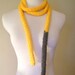Crochet Serpentine Rope Scarf Necklace in  BUTTER YELLOW and GREY