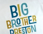 Boys Personalized Big Brother Tshirt or Onesie, Infant, Toddler or Youth sizes
