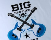 Big Brother Guitar Rocker Shirt, Personalized Big Brother Shirt, Infant, Toddler or Youth sizes t-shirt