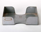 Vintage Industrial metal desk file in out box