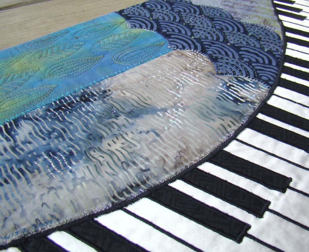 Art Quilt Wall Hanging - Moonlight Sonata, Beethoven Meets the Moody Blues - OOAK