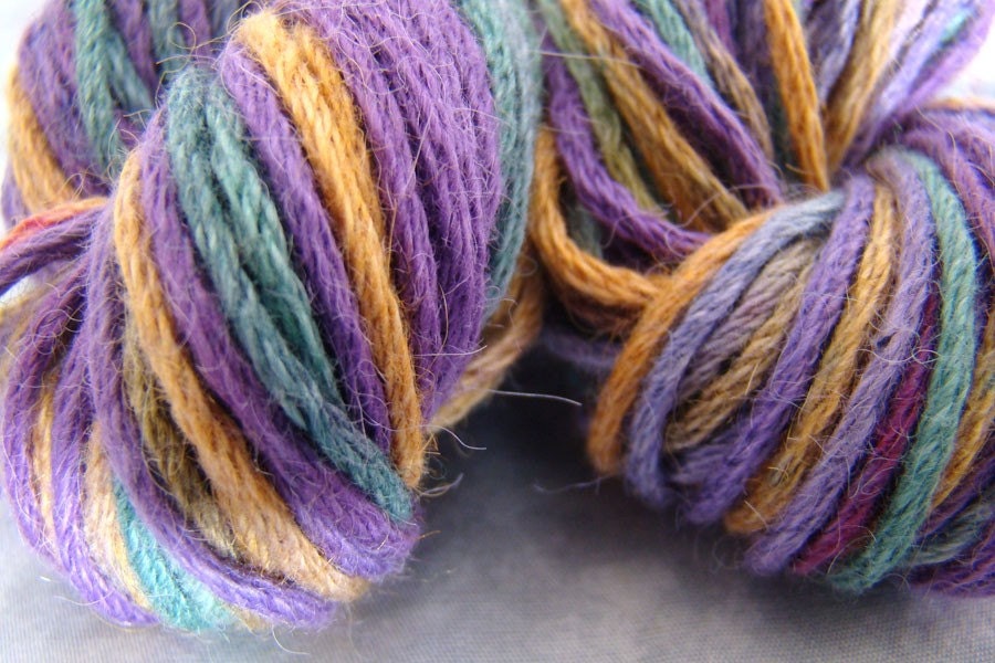 Hand Dyed Yarn, Alpaca and Pima Cotton, Worsted Weight - Grapes of Goodness - OOAK