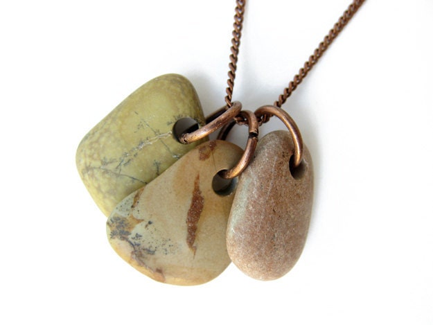 Stone necklace - natural jewelry - Swamp Fox
