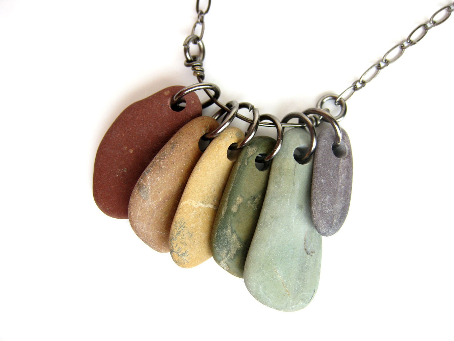 RESERVED for Patsy - Natural jewelry - rainbow necklace - Rainbow Rocks - 726