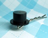 Black Top Hat Bobby Pin, made from Genuine LEGO (r) Pieces