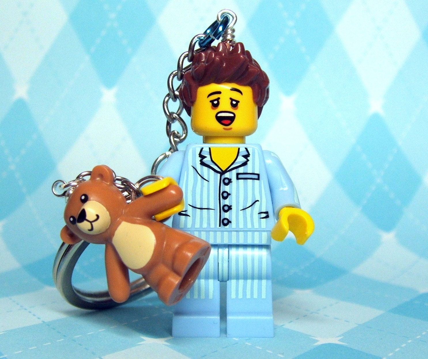 Sleepy Boy Keychain - made from Series 6 LEGO (r) Minifigure