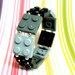 Geek Bracelet in Black and Gray - made from New LEGO (r) Pieces