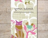 100 Custom High Quality Business Cards - Display Cards - Earring Cards - Kitty and Bird - No. 105
