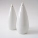 Mid Century Minimalist Tapered White Salt and Pepper