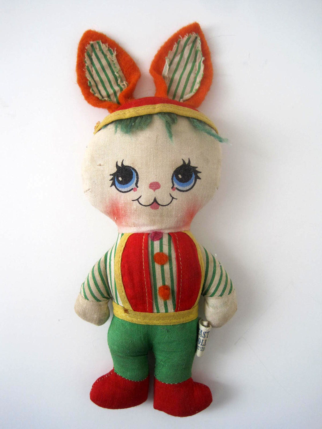 Vintage Mini Easter Rag Doll Bunny by Knickerbocker Toy Company