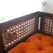 Vintage Retro Orange Upholstered Bench