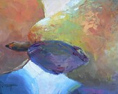 Still Life",  Fruit Painting, OOAK, Oil painting,  6x8 Painting, Palette Knife Painting "The Kiss"