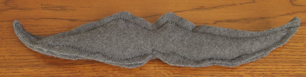 Grey Fleece Cat Mustache Toy