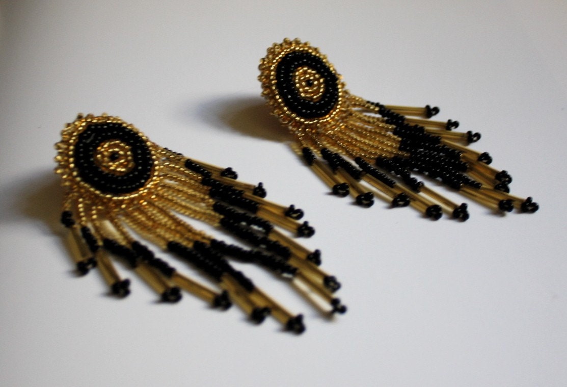 vintage native american beaded earrings