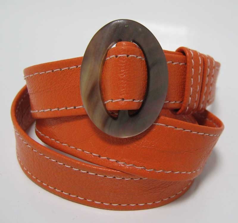 Leather triple wrap cuff