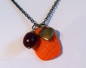 I Love the Holidays Sweet Potato Cranberry Necklace