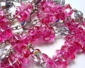 Glass Necklace Set-Fuschia-Vitrail