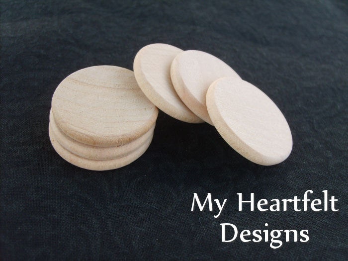 1 inch Wooden Round Circles (Lot of 15) Unfinished Wood Pieces
