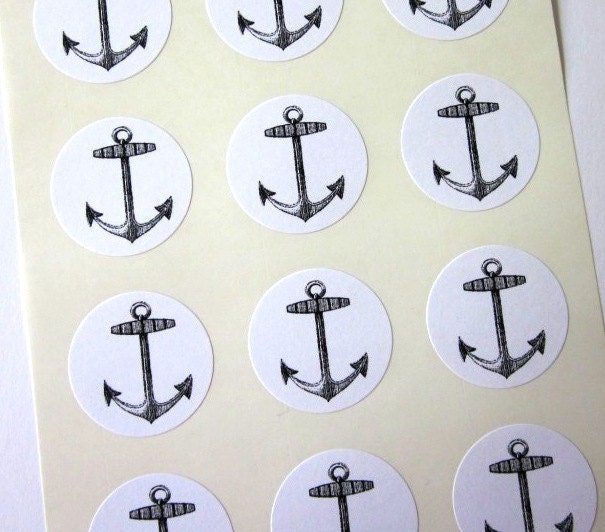 Anchor Stickers One Inch Round Seals