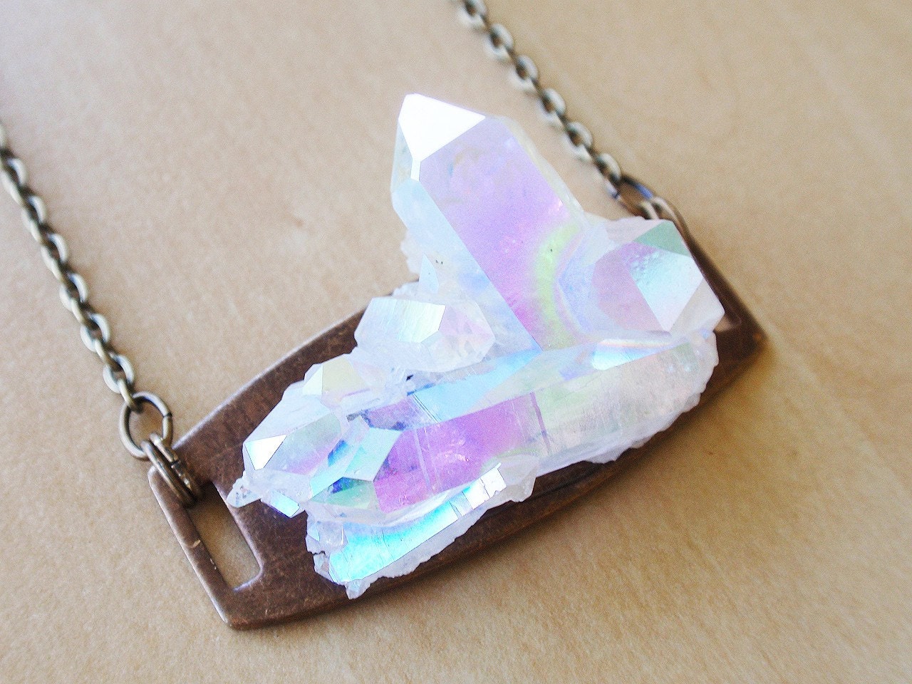 AZURE aura crystal necklace