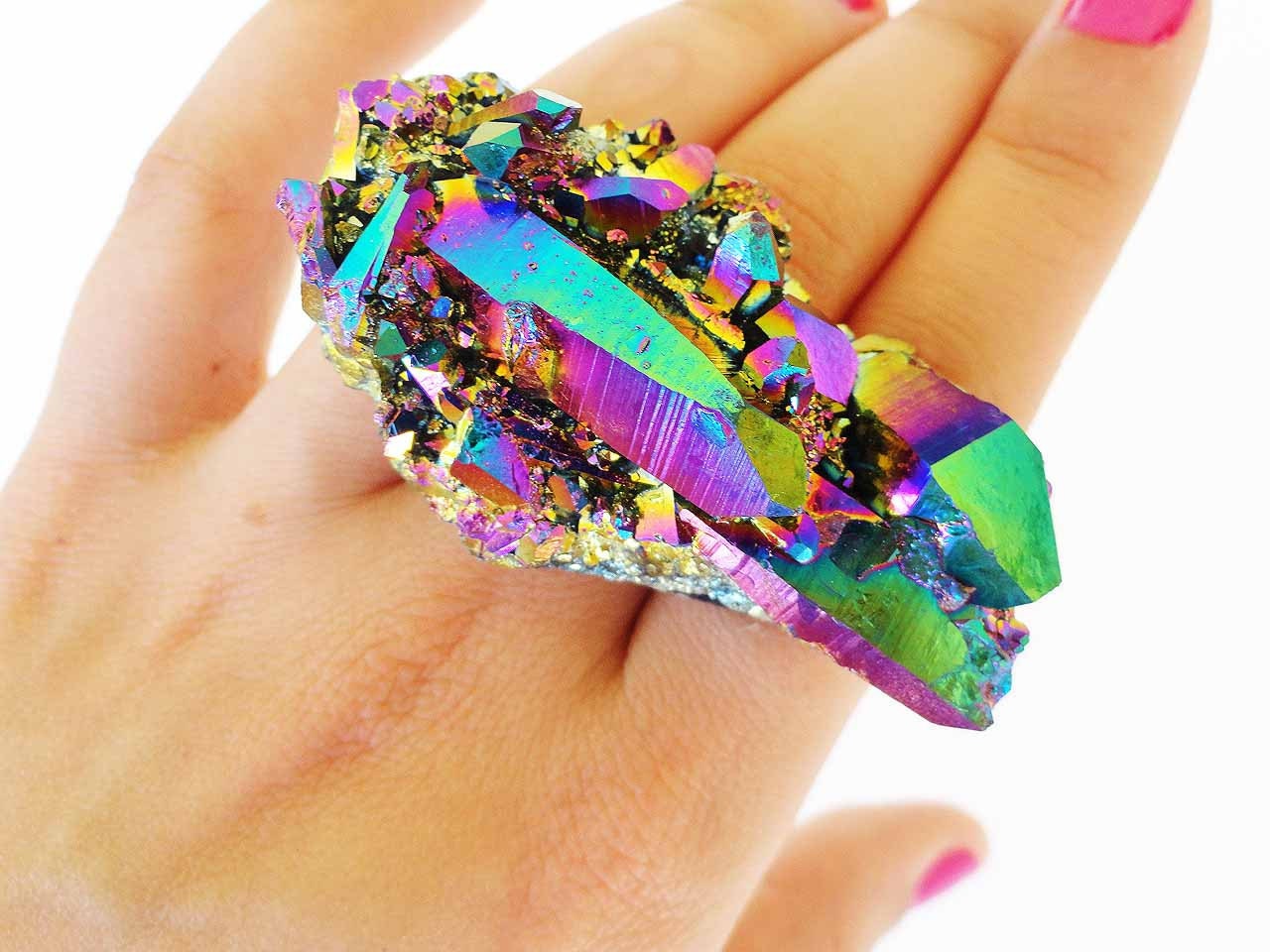 Rainbow quartz ring, SCILIA