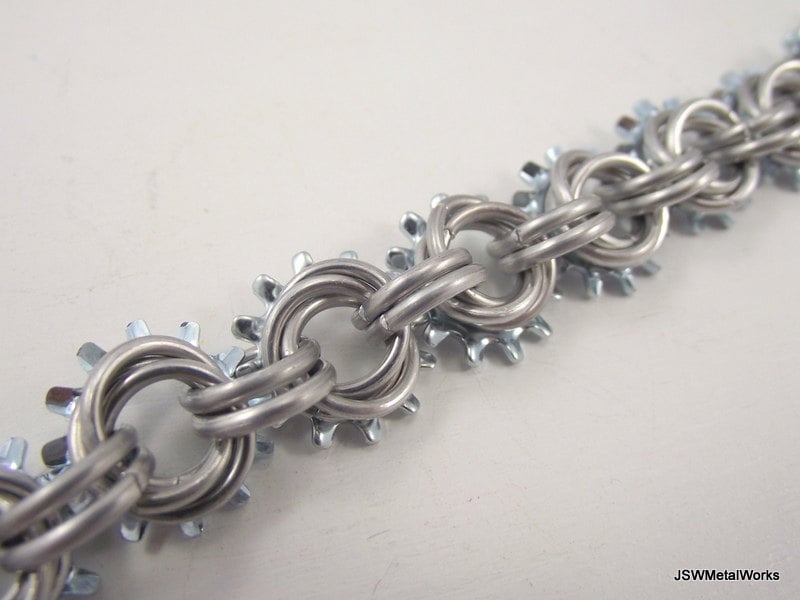 Steampunk Mobius Aluminum Bracelet, Chainmail Bracelet, Chainmaille - JSWMetalWorks