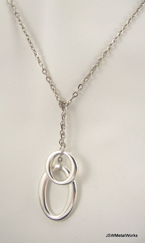 Classic Loopy Silver Lariat, Silver Necklace